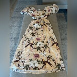 NWT H&M Linen floral cut out dress sz. S